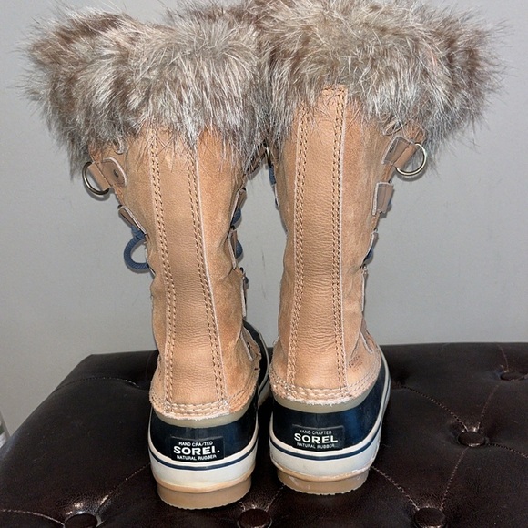 Sorel Joan of Arctic tan suede faux fur lace up warm waterproof winter boot 6.5 - Picture 8 of 13